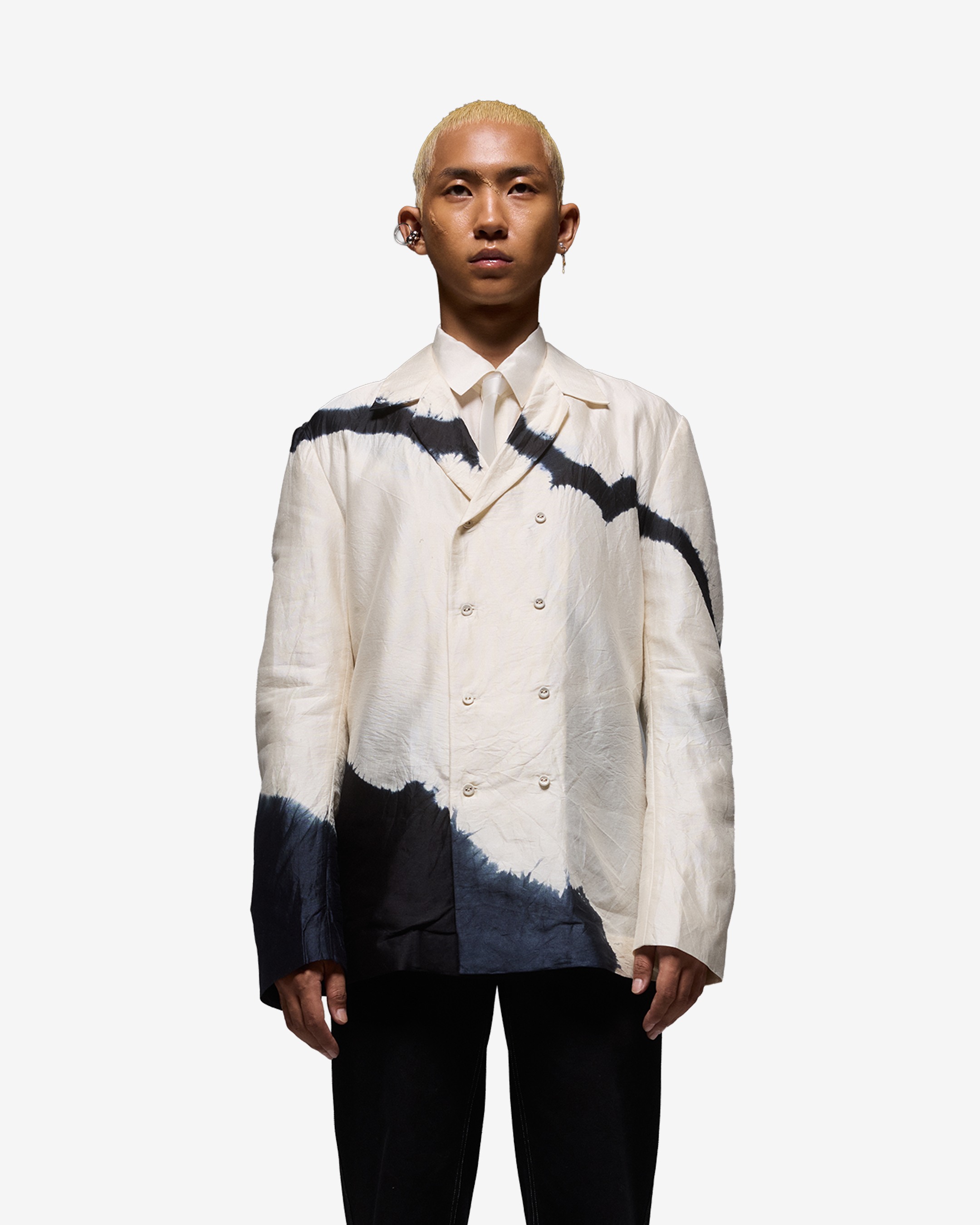 Double Breasted Tie Dye Button Down Jacket