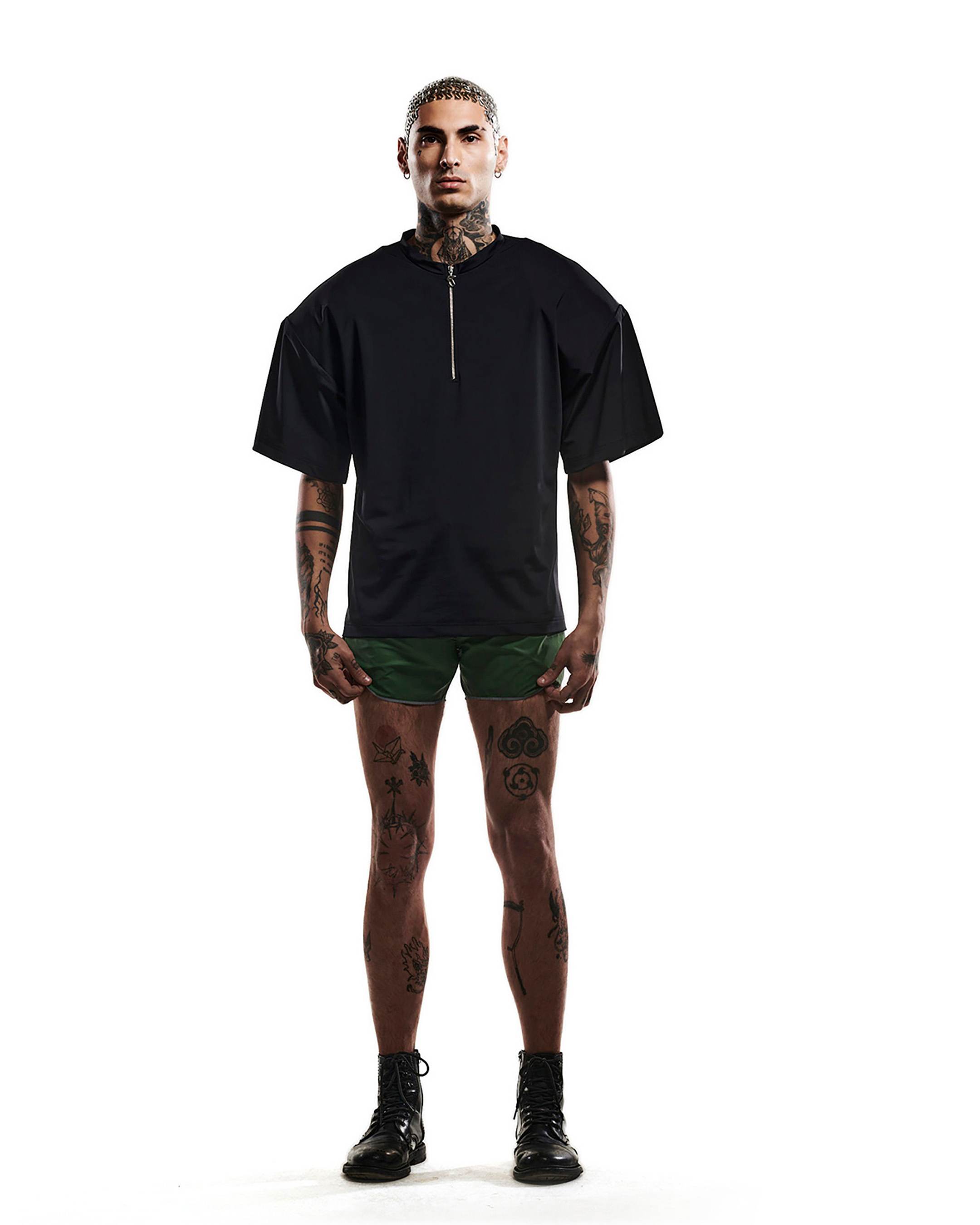 Black Econyl Power Shoulder Shirt