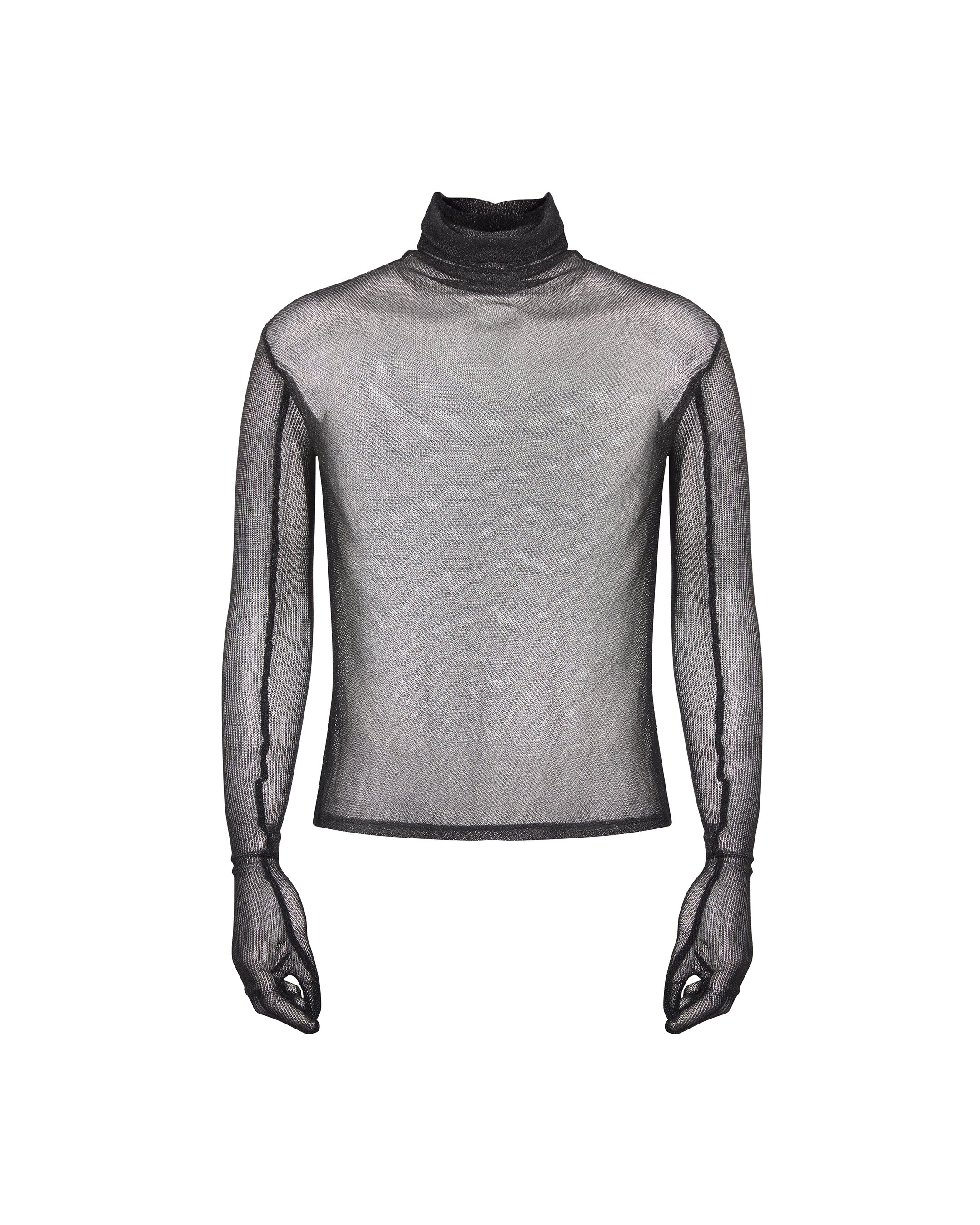 Sheer Mesh Turtle Neck Top