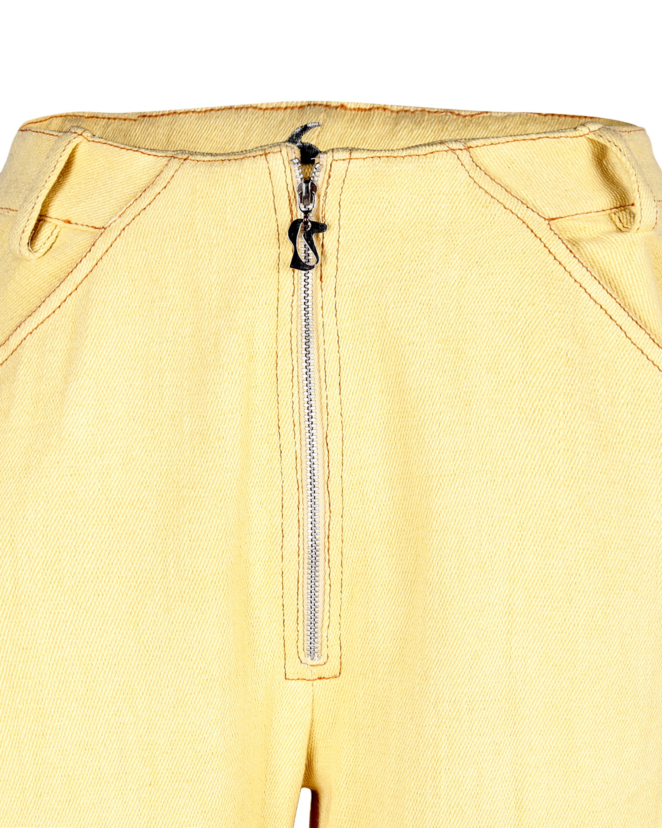 Yellow Handwoven Denim Pants