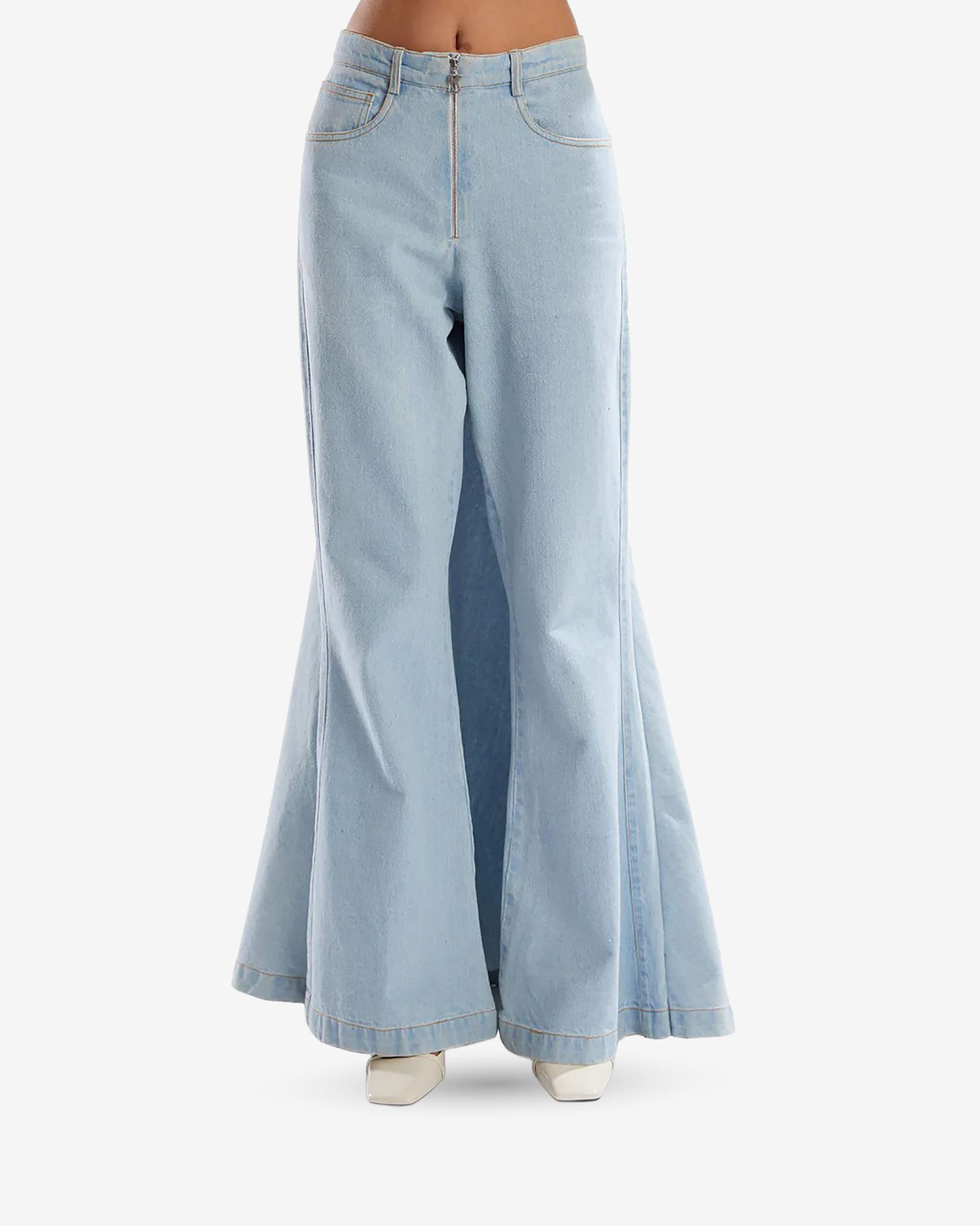 Blue Denim Skirt Pants