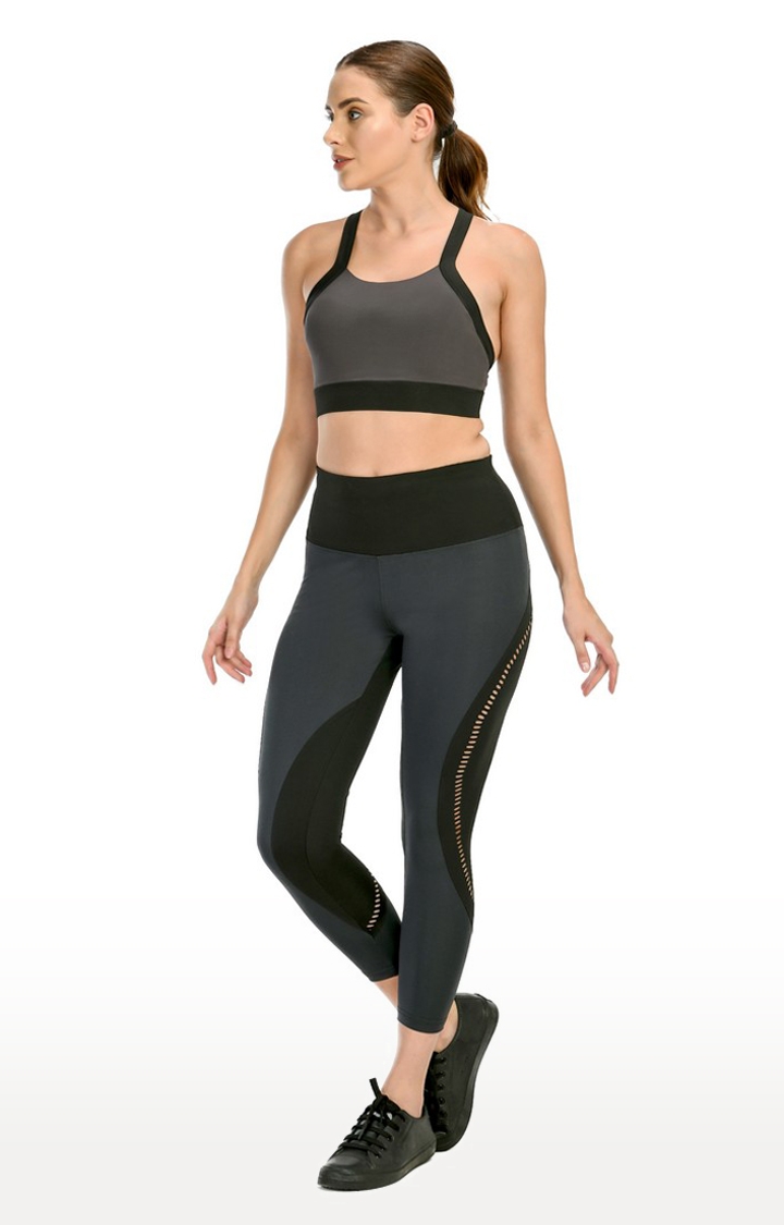 Body Smith | Women's Black Active-Wear Workout Sports Bra & Tight Combo Set