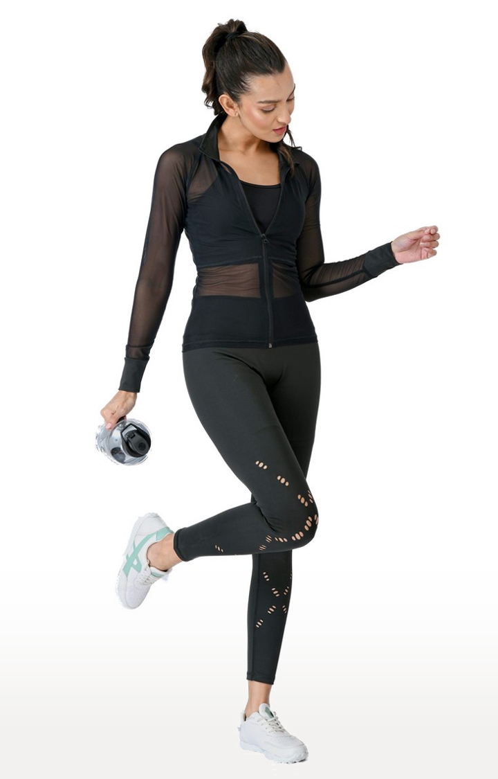 Body Smith | Women's Solid Black Tracksuits 3