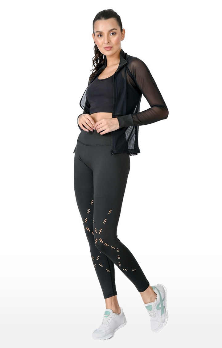 Body Smith | Women's Solid Black Tracksuits 2
