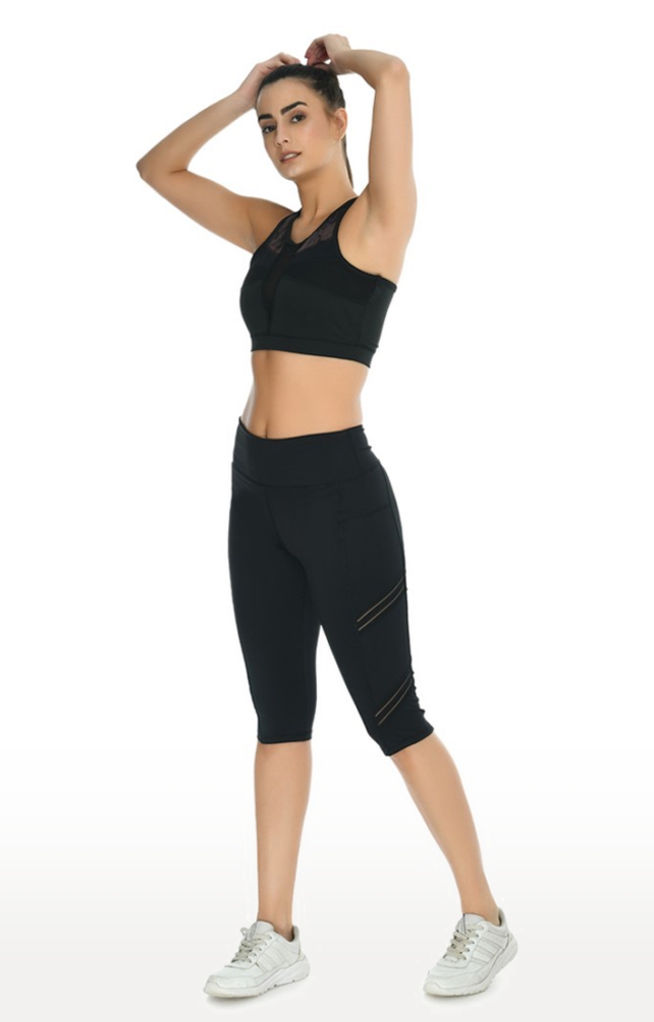 Body Smith | Active Capri and Crop Top Black Workout Combo Set