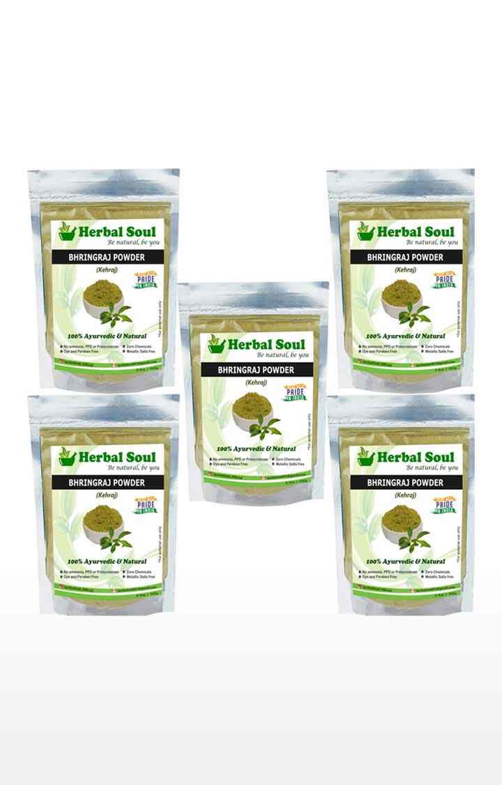Herbal Soul Bhringraj Powder| Bringaraj Leaves | Bringraj dry leaves | Bhangra | False Daisy |Kehraj Powder (100% Natural) inZiploc standup Pouch | Unisex |Pack of 5 ,500 gm