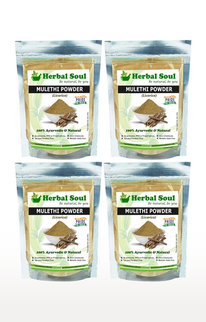 Herbal Soul | Herbal Soul Mulethi Powder (100% Natural)in Ziploc standup Pouch | Unisex | Pack of 4 ,400 gm 0