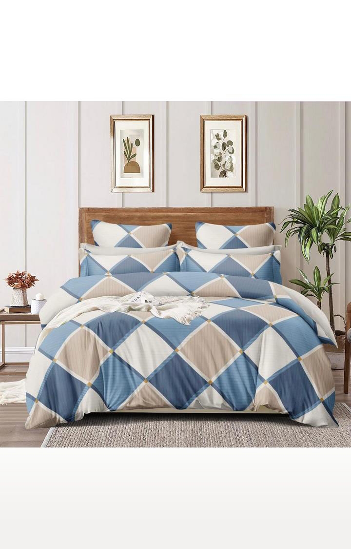 Sita Fabrics | Sita Fabrics Premium Cotton Printed Double Bedsheet with 2 Pillow Cover | 180 Thread Count - (90x100 Inches) 0