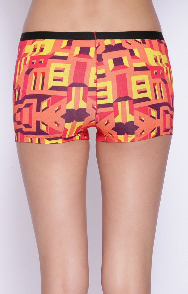 Bummer | Bummer Bricked Multi-Coloured Micro Modal Boy-Shorts For Women 2