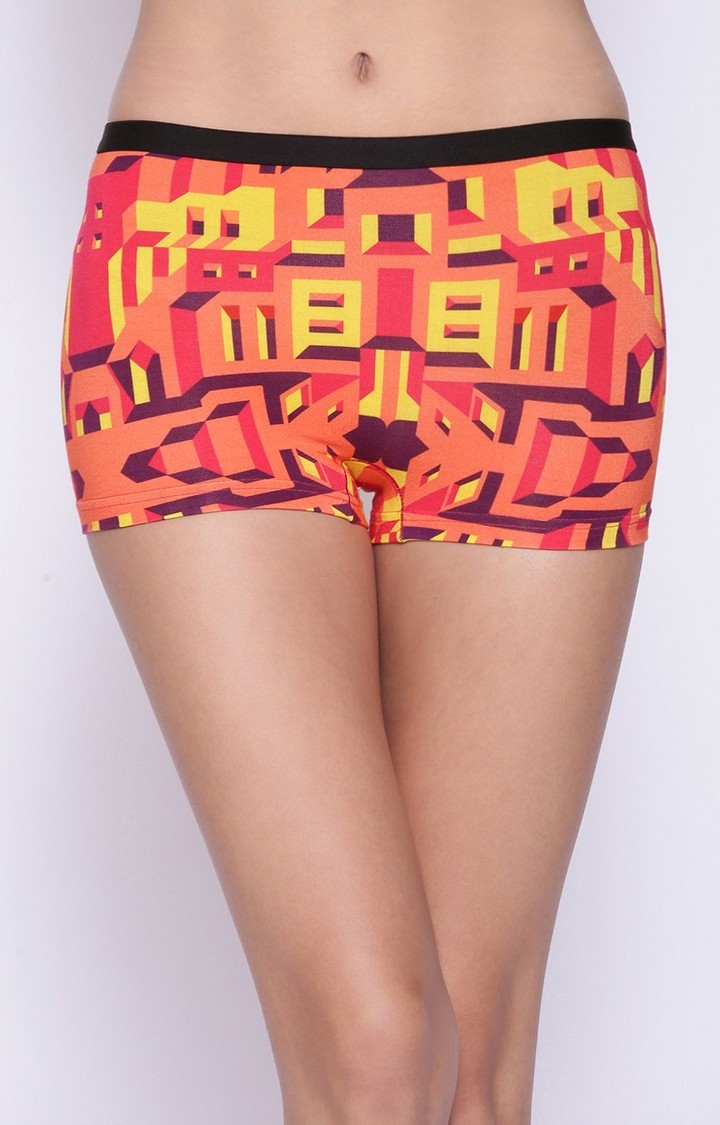 Bummer | Bummer Bricked Multi-Coloured Micro Modal Boy-Shorts For Women 0