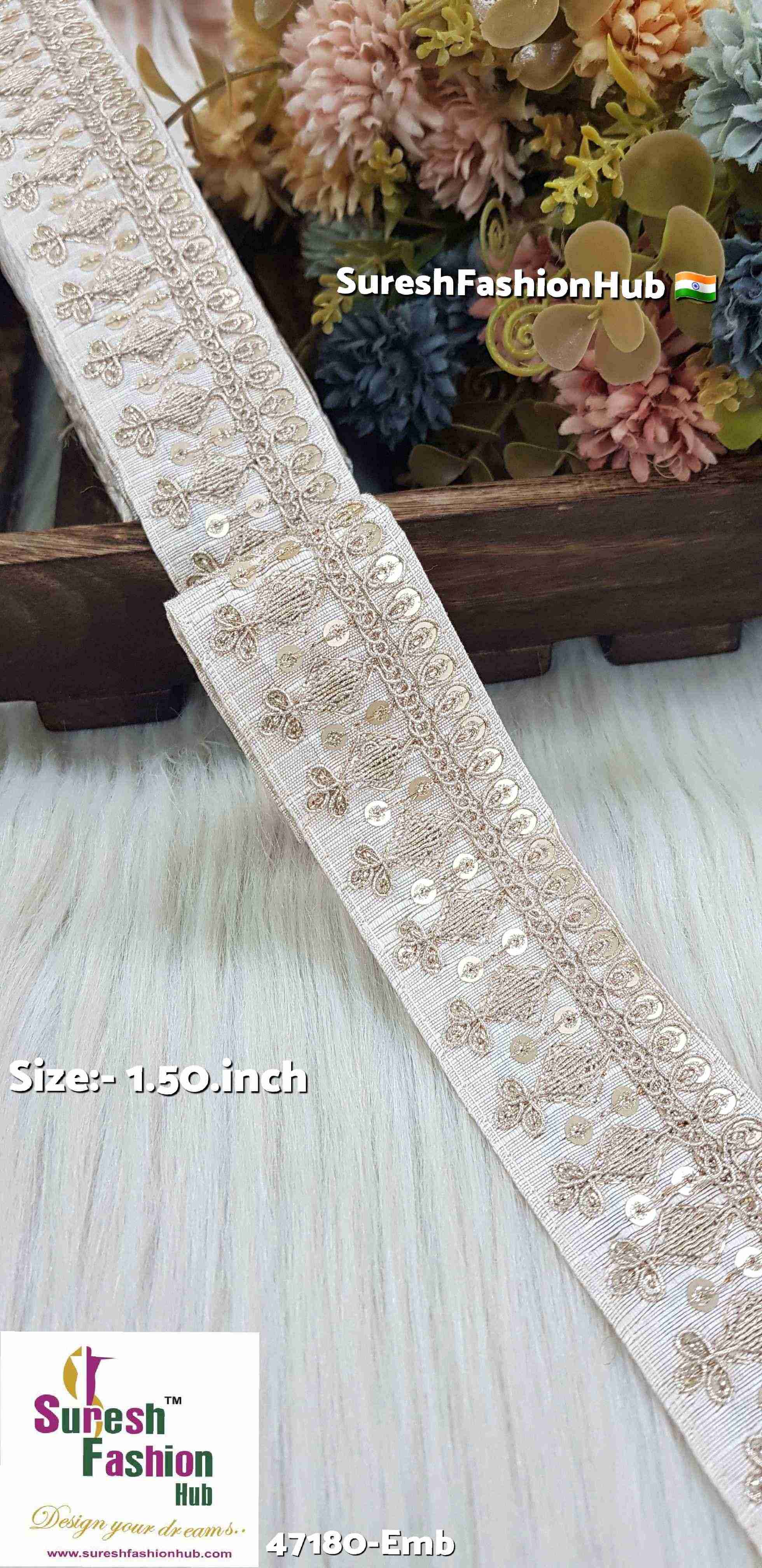 Light Beige Royal Elegance Embroidered Lace