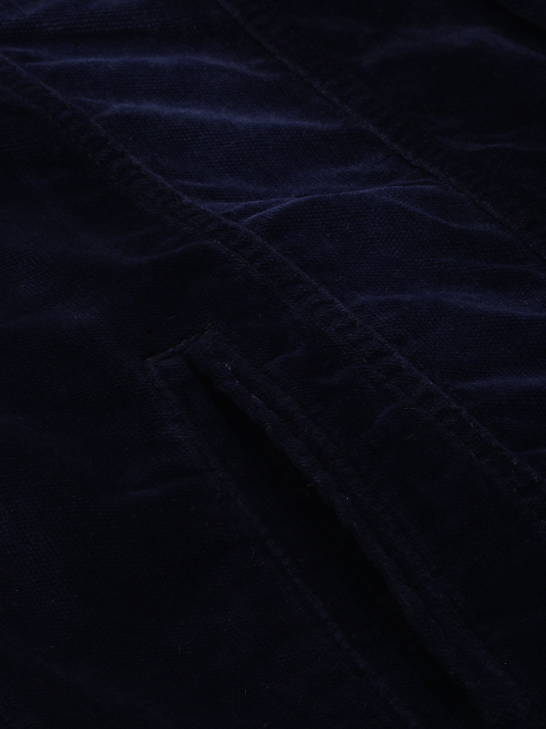 Showoff | SHOWOFF Men's Mandarin Collar Solid Navy Blue Open Front Jacket 7