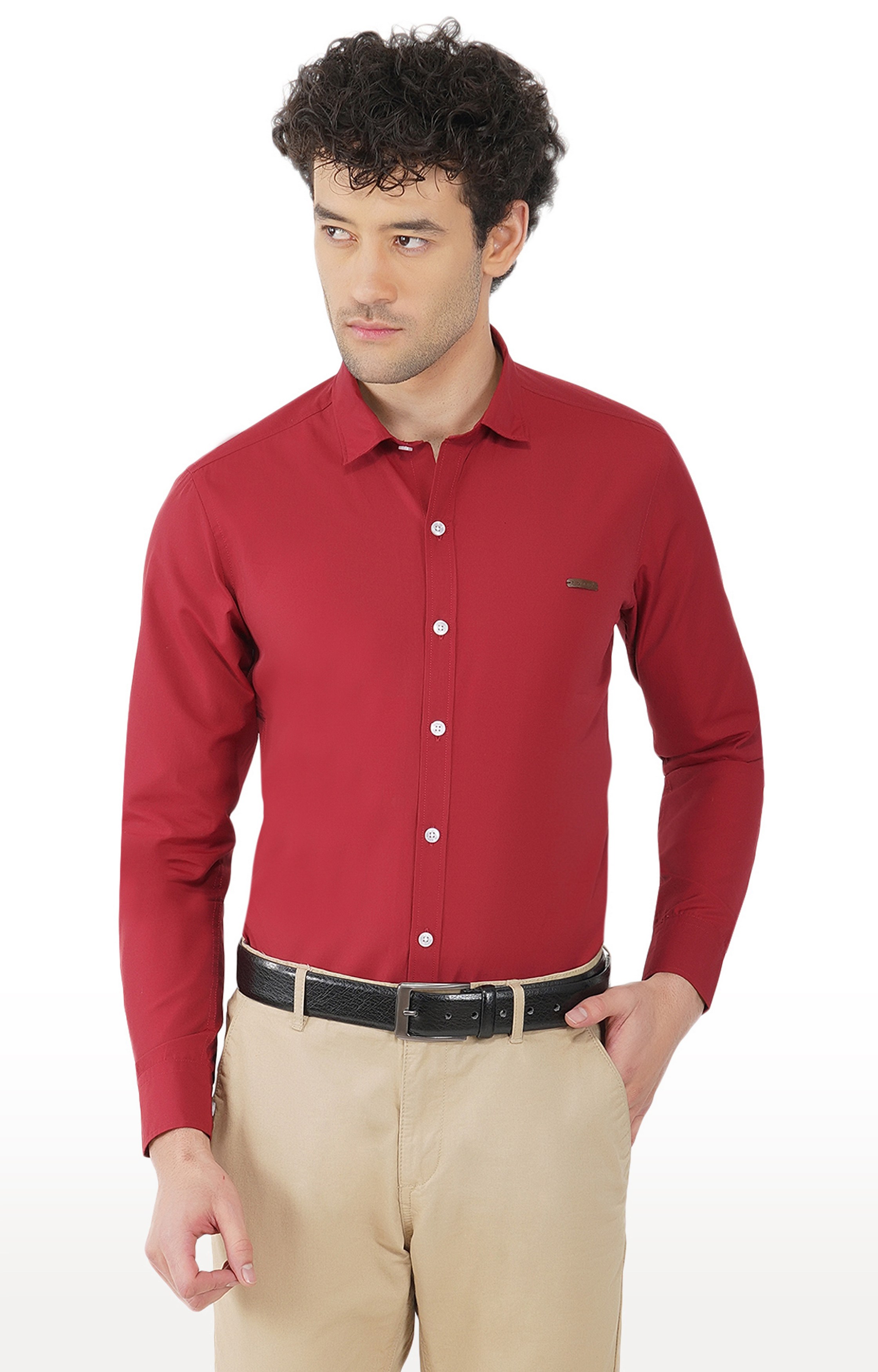 Outlaws Cotton Rich Maroon Semi Formal White Shirts