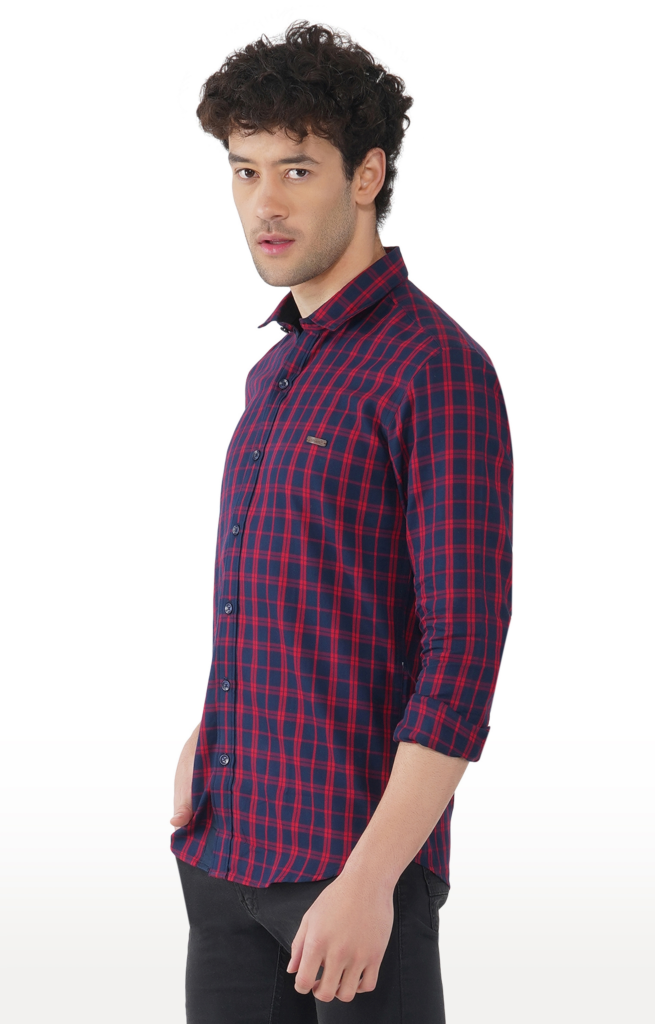 OUTLAWS | Outlaws 7041 - 100% Cotton Multi Color Check Smart Fit Shirt 3