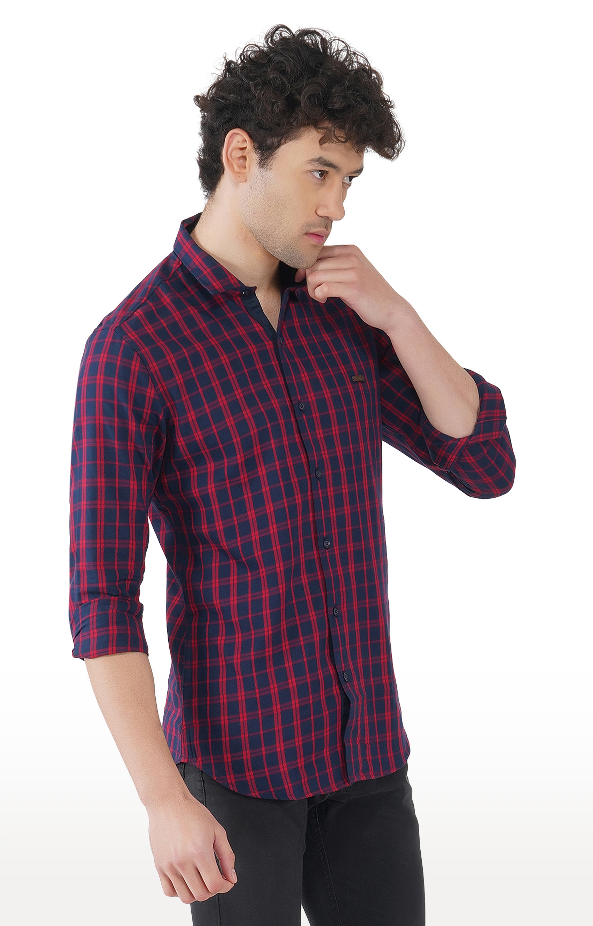OUTLAWS | Outlaws 7041 - 100% Cotton Multi Color Check Smart Fit Shirt 4