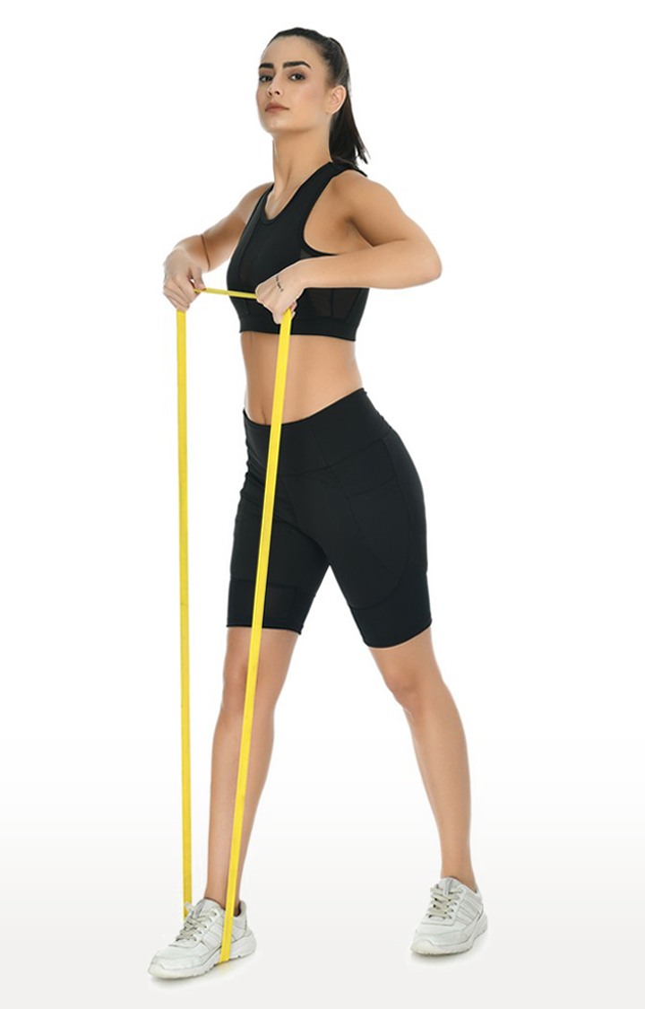 Women's Black Mesh Infinity Racerback Activewear Crop Top