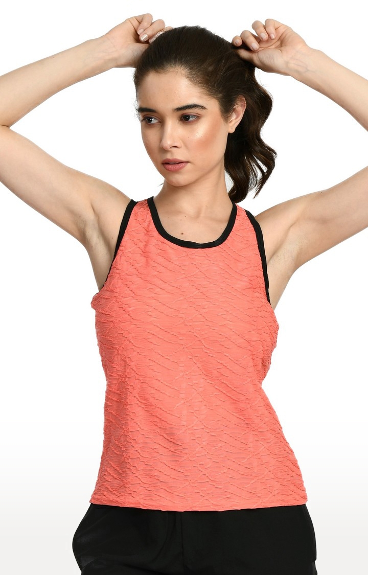 Body Smith | Women's Solid Orange Activewear Tank Top 1