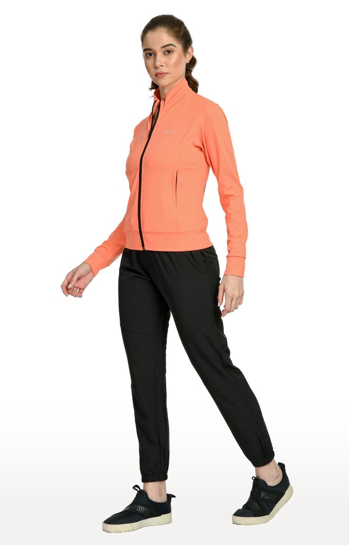 Body Smith | Women's Solid Peach Activewear Jacket 1