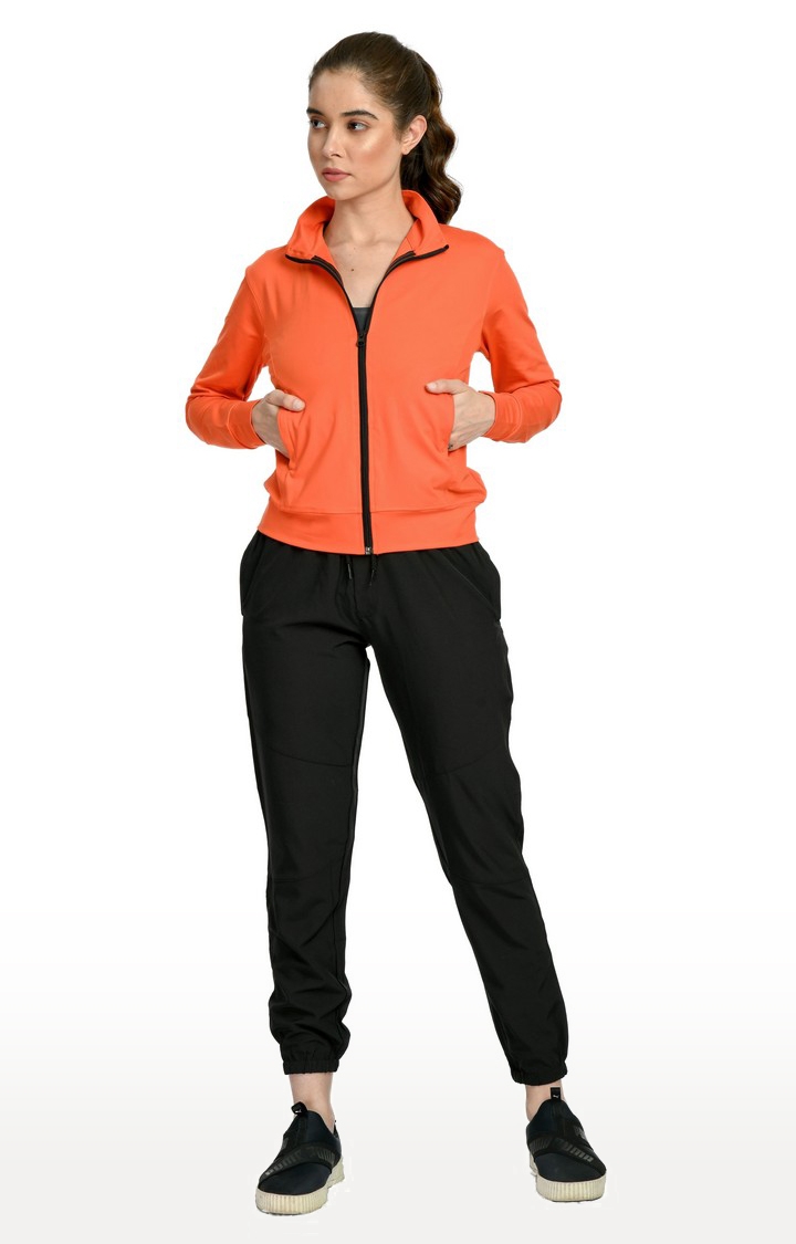 Women's Solid Saffron Activewear Jacket