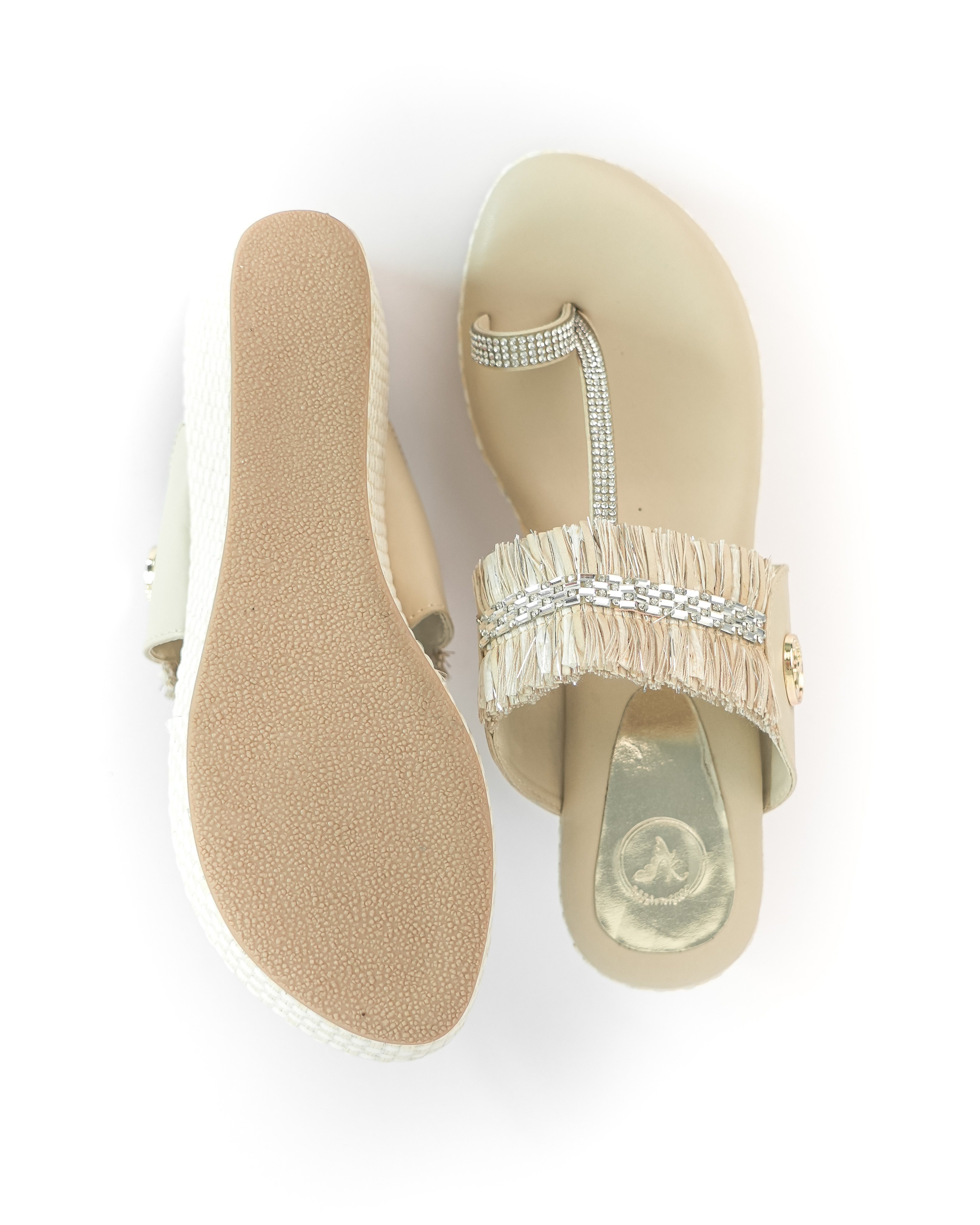 BEIGE KOHLAPURI WEDGE