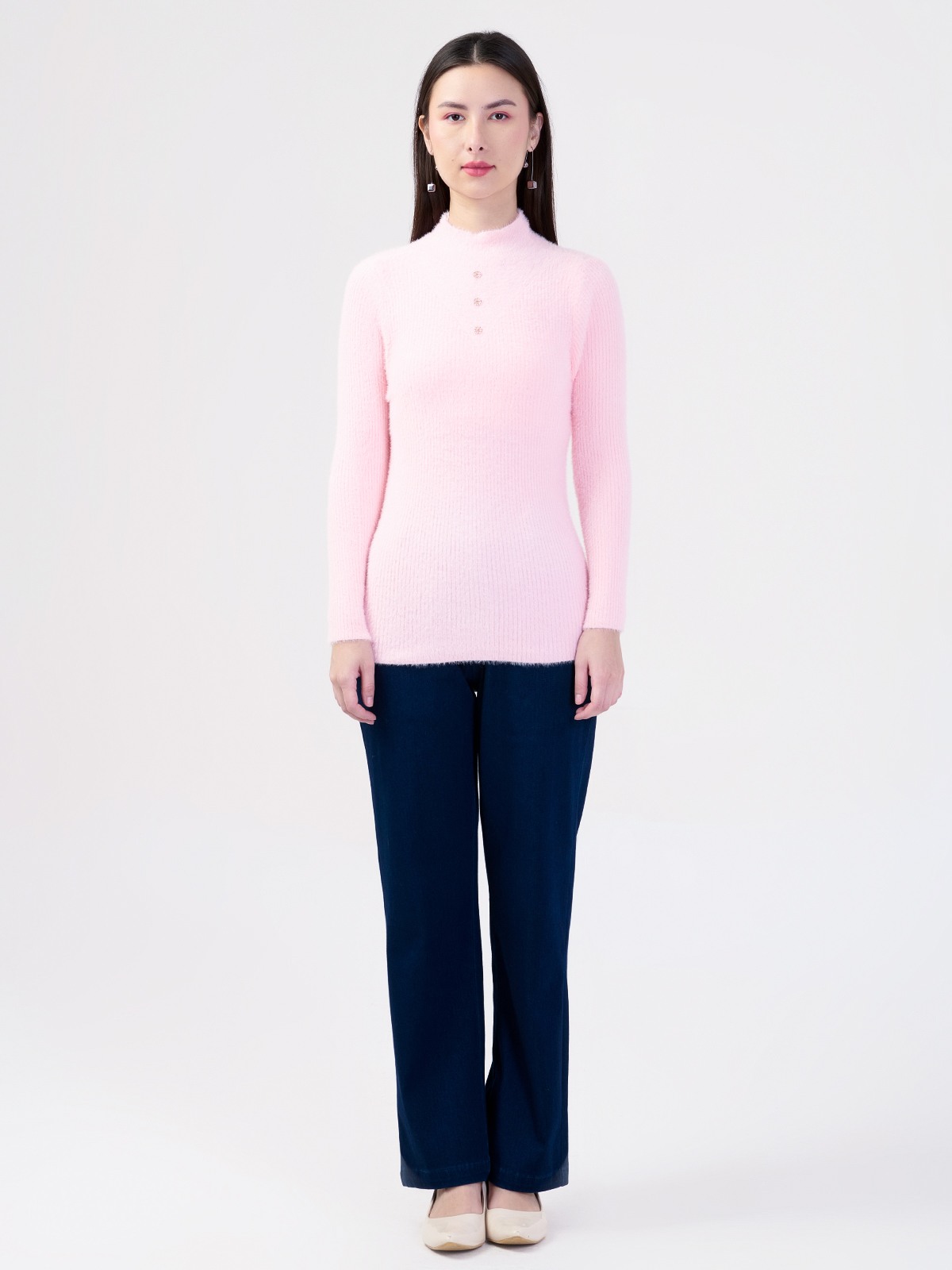 ALBION LADIES PINK TOP (WOOLEN)