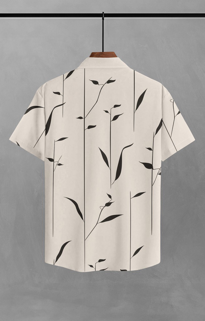 Men's Beige Printed Casual Shirts