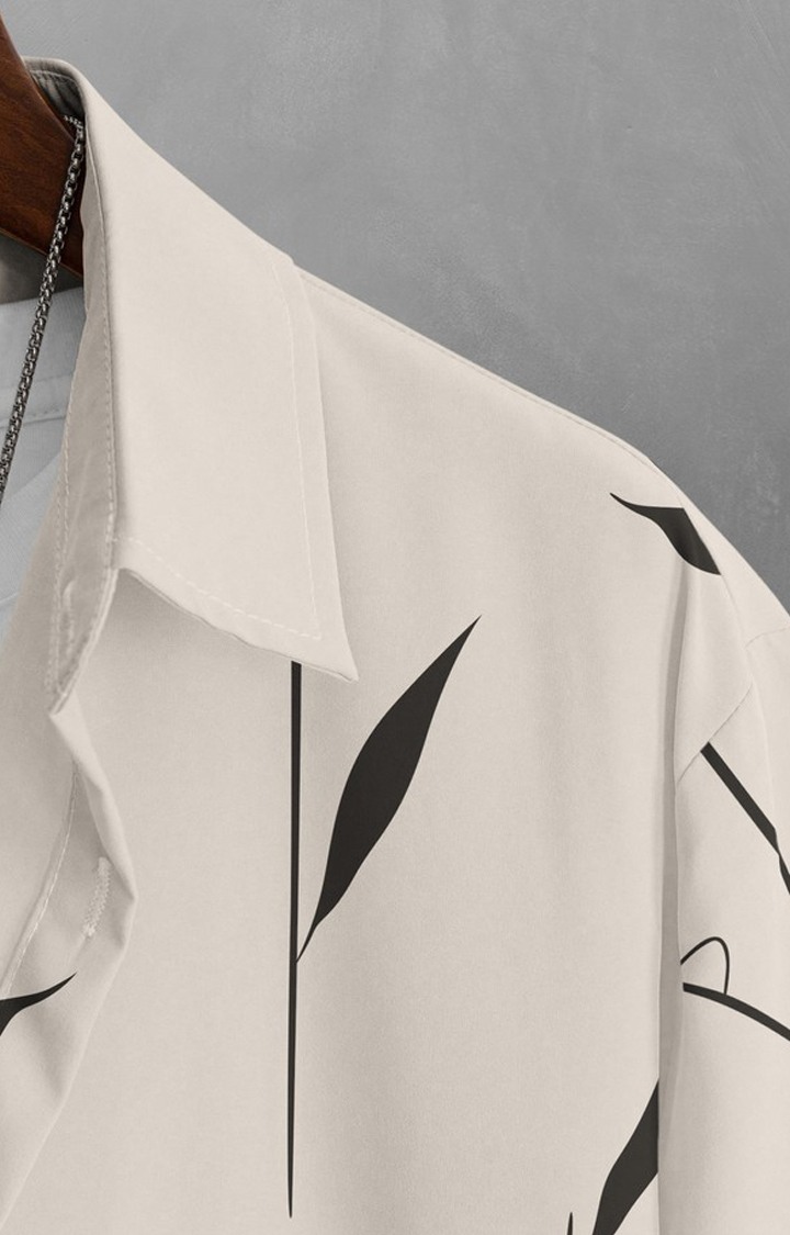 Men's Beige Printed Casual Shirts
