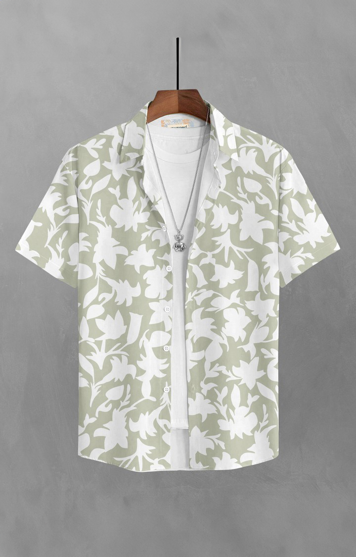 Men's Green Printed Casual Shirts