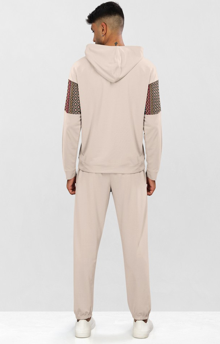 Men's Beige Printed Co-ords