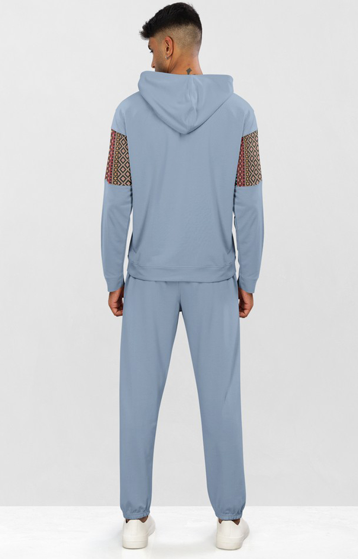 Men's Blue Printed Co-ords