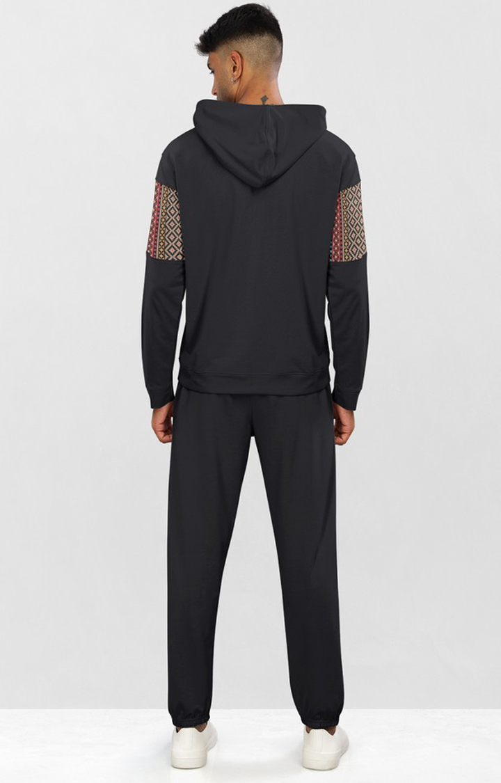 Men's Black Printed Co-ords