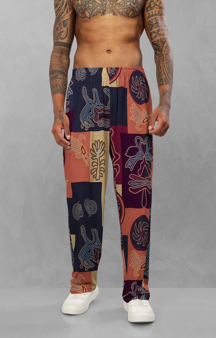 Men's Multicolor Embroidered Trackpants