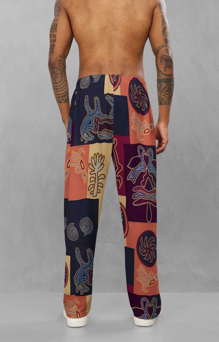 Men's Multicolor Embroidered Trackpants