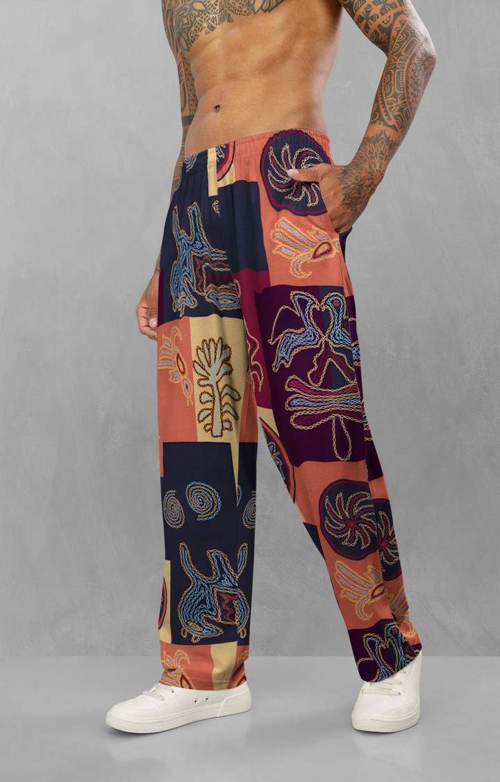 Men's Multicolor Embroidered Trackpants