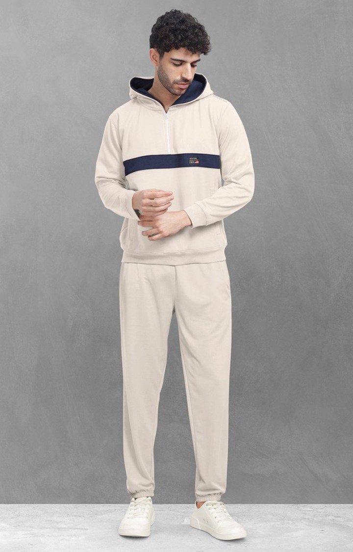 Men's Beige Printed Co-ords