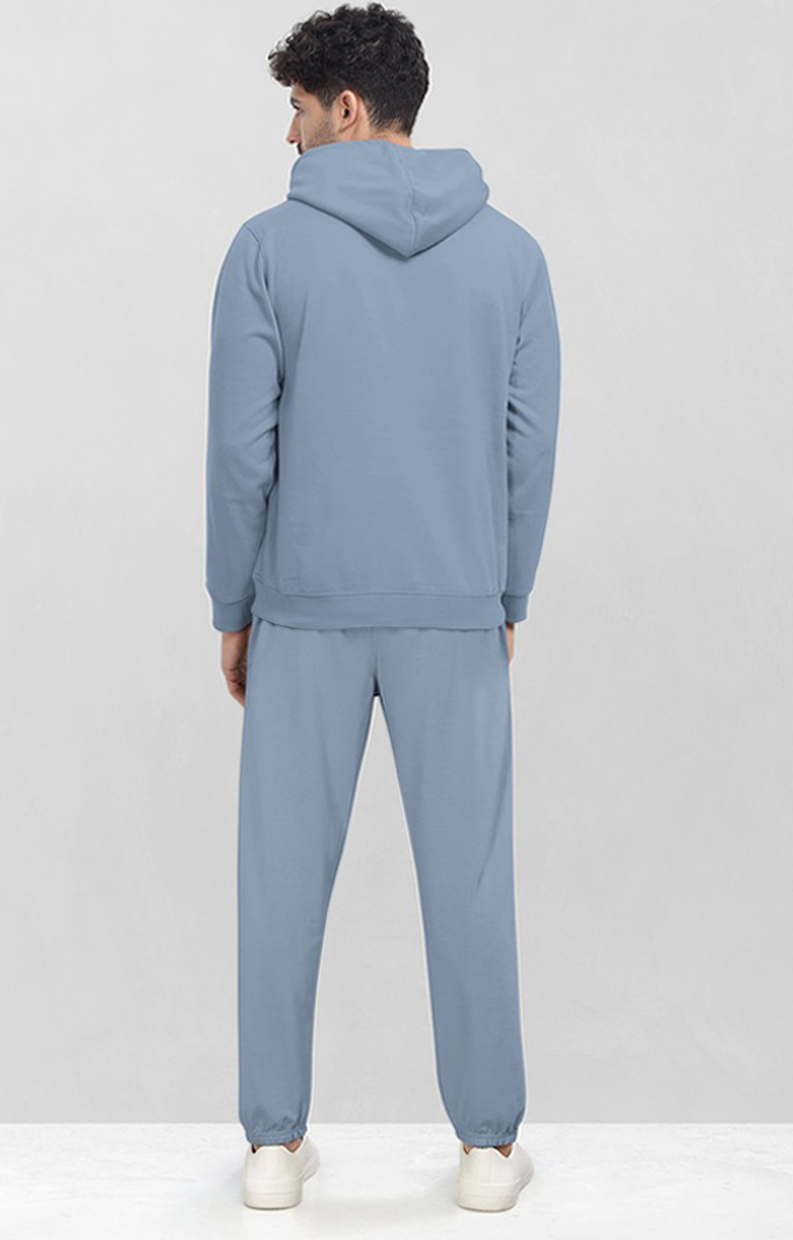 Men's Blue Printed Co-ords