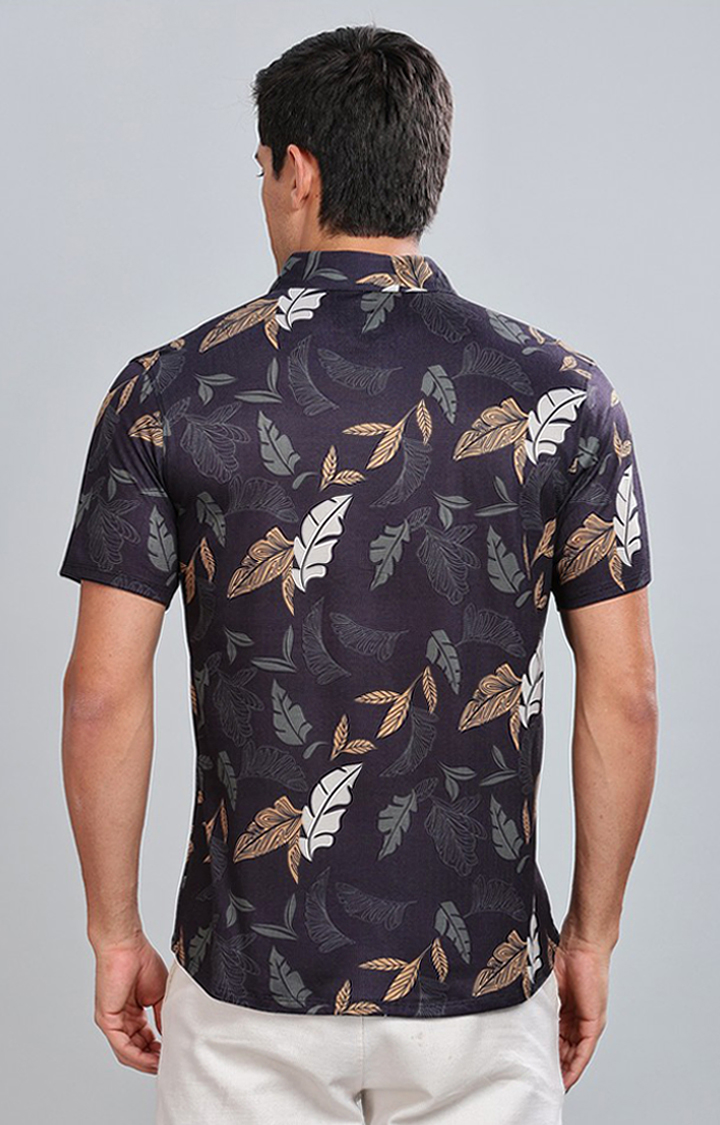 Men's Blue Printed Casual Shirts