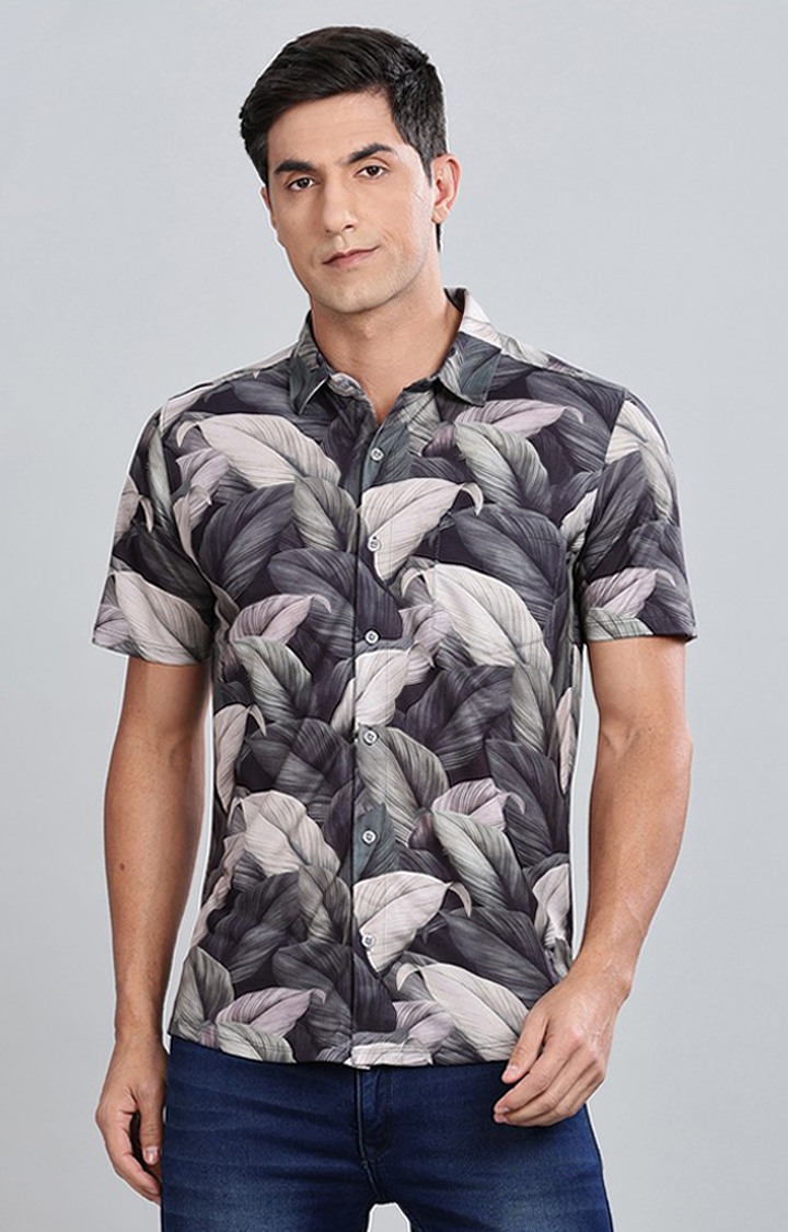 Men's Black Printed Casual Shirts