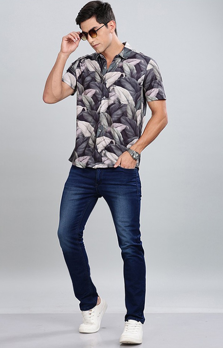 Men's Black Printed Casual Shirts