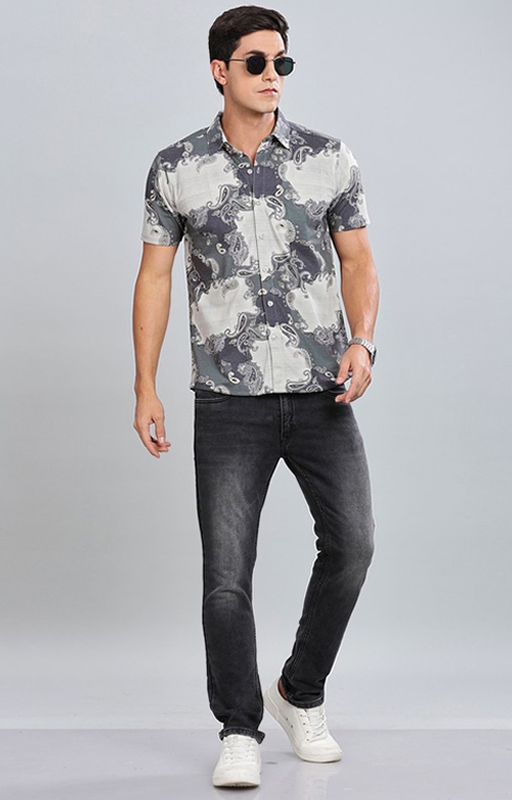 Men's Green Printed Casual Shirts