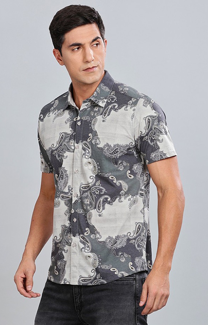 Men's Green Printed Casual Shirts