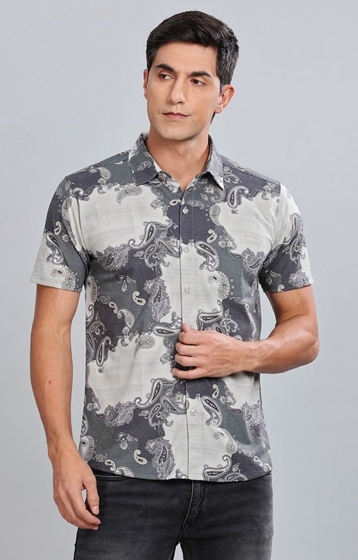 Men's Green Printed Casual Shirts