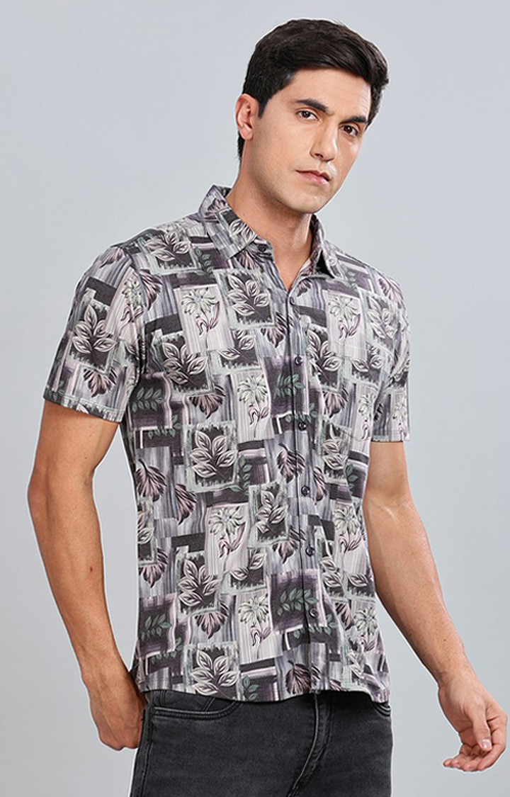 Men's Brown Printed Casual Shirts