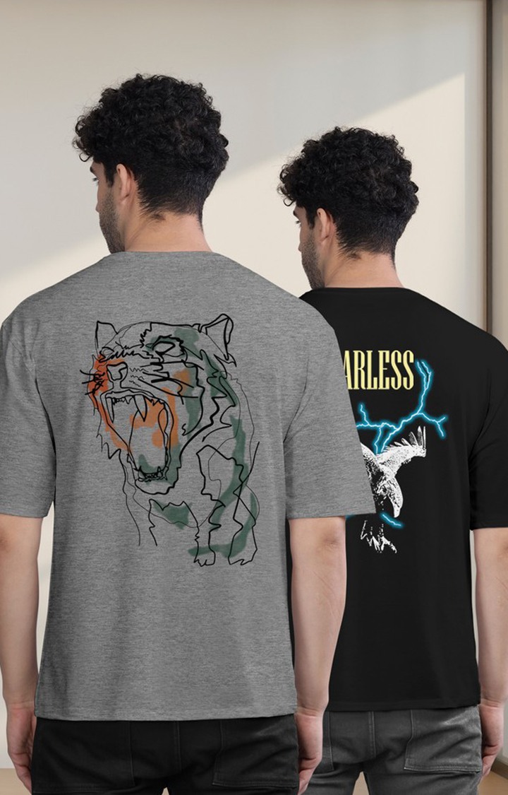 Men's Multicolor Printed Oversized T-Shirts