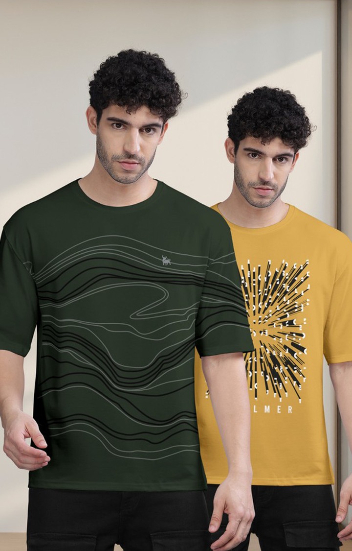 Men's Multicolor Printed Oversized T-Shirts