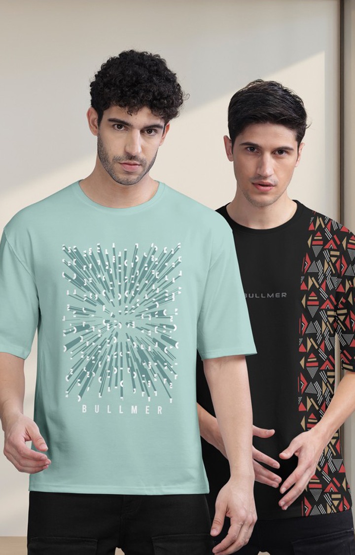 Men's Multicolor Printed Oversized T-Shirts