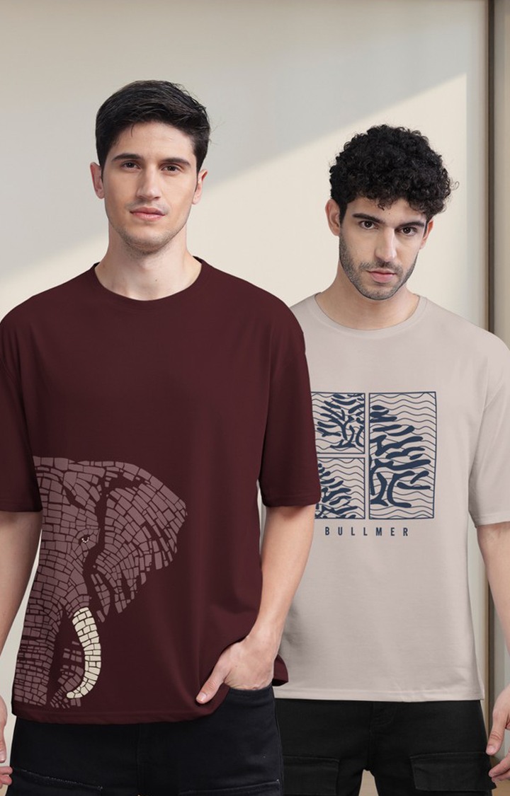 Men's Multicolor Printed Oversized T-Shirts