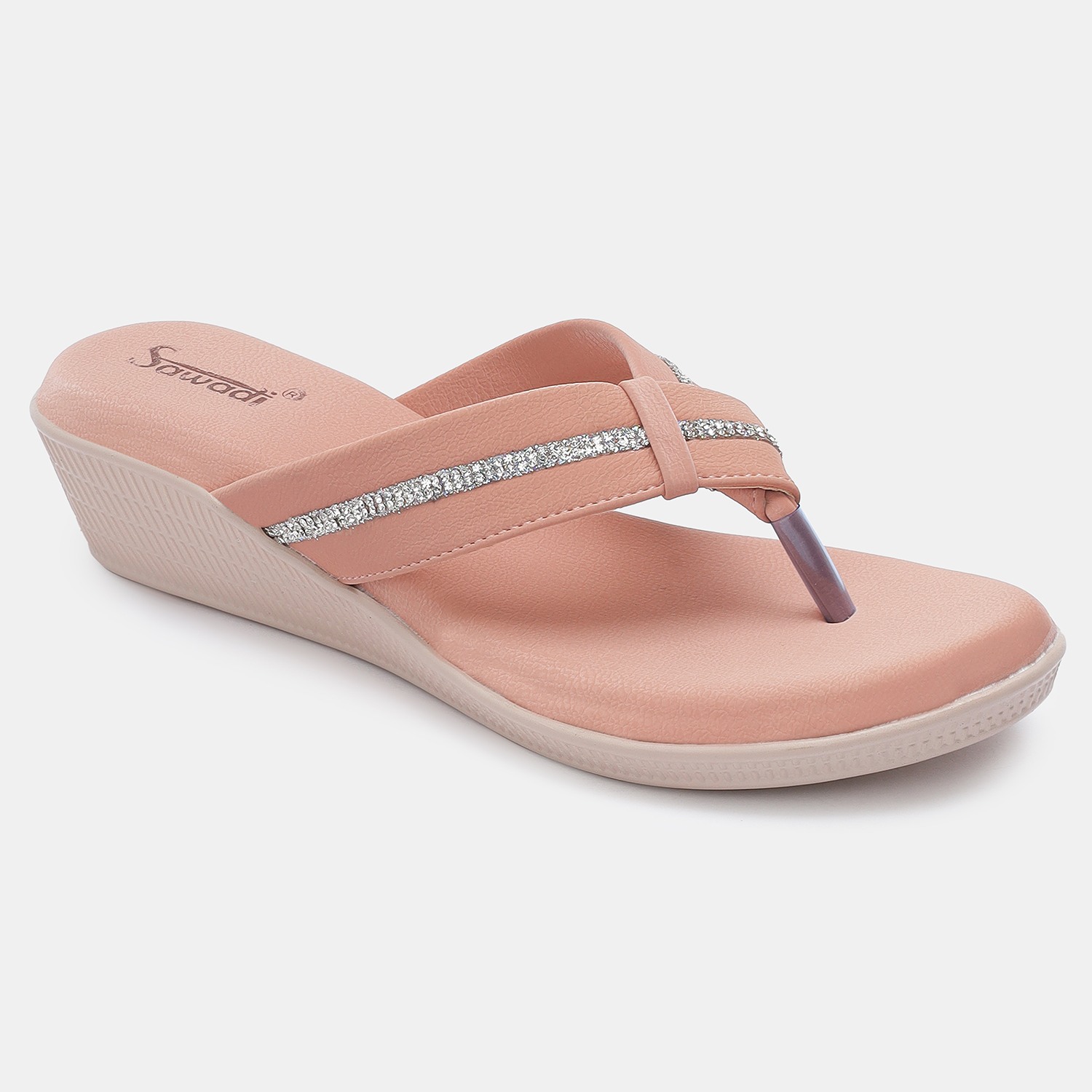 Elegant Wedge Flip Flops with Embellishments