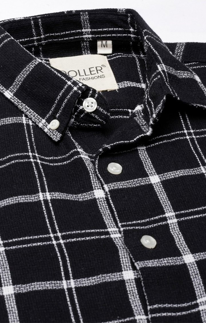 Men's Black Checked Casual Shirt
