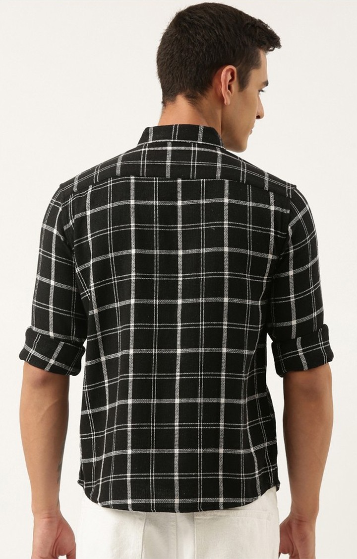 Men's Black Checked Casual Shirt